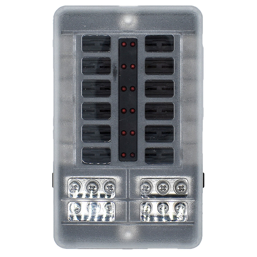 Bluewater 12 Position Fuse Block w/LEDs [3200-0001-012]
