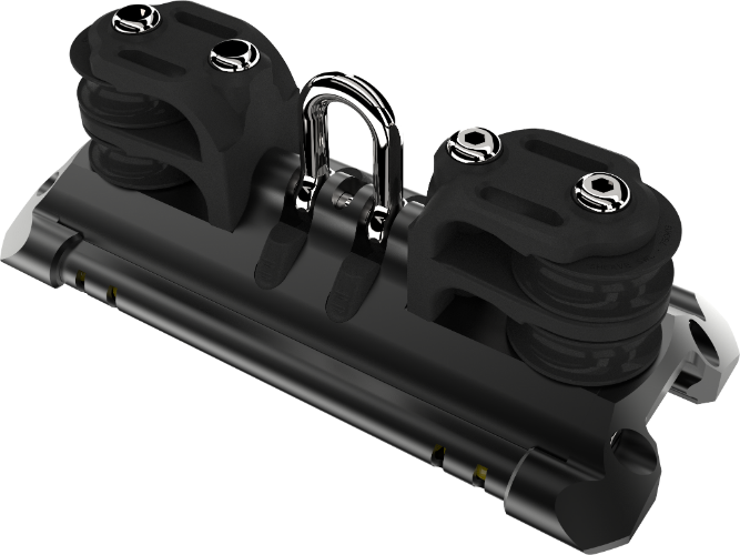 Lewmar Size 3 TB Car w/ Shackle & 2 Double CL Sheaves