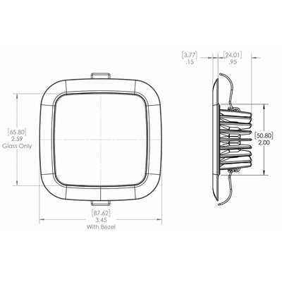 Lumitec Square Mirage Down Light - Warm White Dimming - Hi-CRI - Polished Bezel [116119]