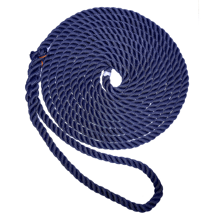New England Ropes 5/8" Premium 3-Strand Dock Line - Navy Blue - 35 [C6053-20-00035]
