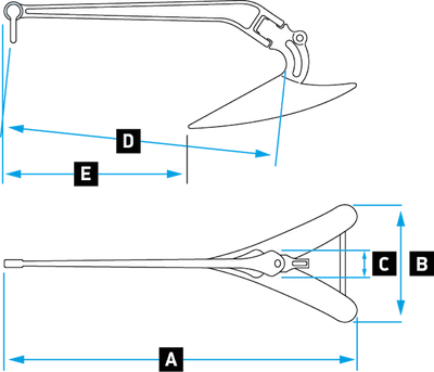Lewmar CQR Stainless Steel Anchor 240 lbs. (108 kg)